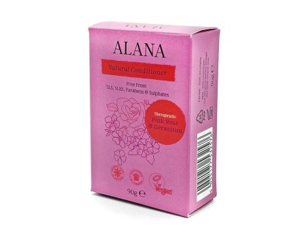 Alana Pink Rose & Geranium Natural Conditioner Bar 90g Hot on Sale