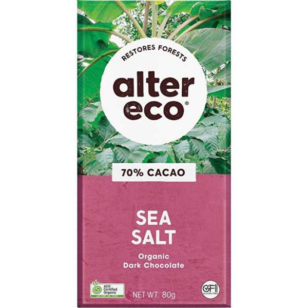 Alter Eco Chocolate Organic Dark Sea Salt 12x80g For Discount