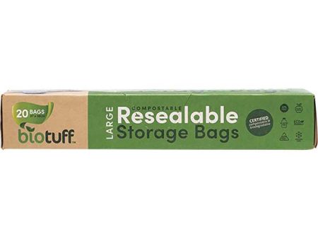 Biotuff Resealable Large Storage Bags 27x30cm 20pk on Sale