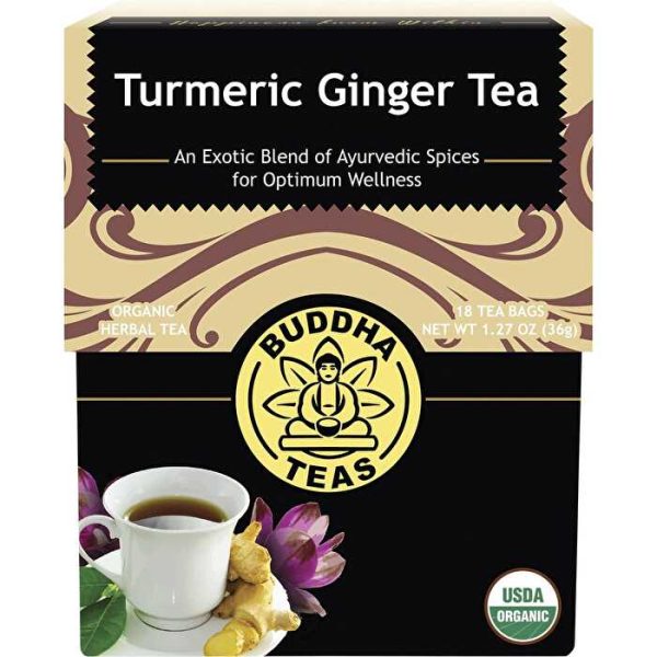 Buddha Teas Organic Herbal Tea Bags Turmeric Ginger Tea 18pk Cheap