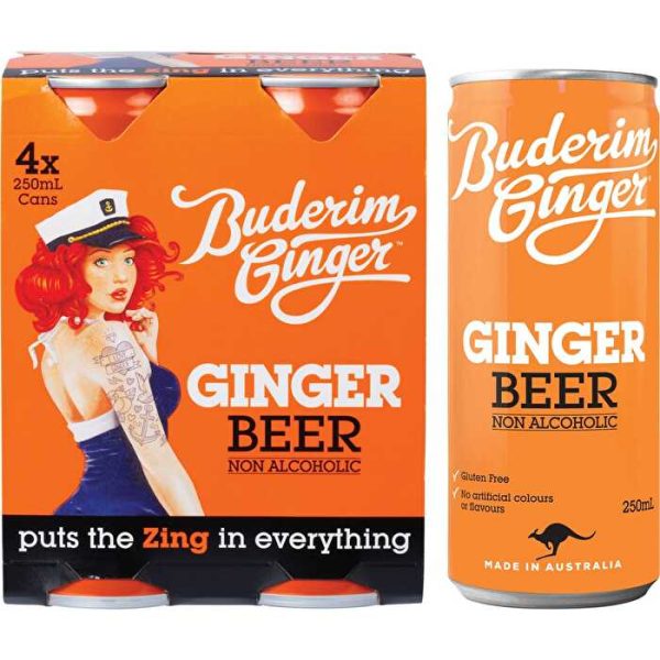 Buderim Ginger Ginger Beer Non Alcoholic 4x250ml Online Hot Sale