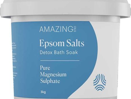 Amazing Oils Epsom Salts Detox Bath Soak Pure Magnesium Sulphate 3kg Hot on Sale