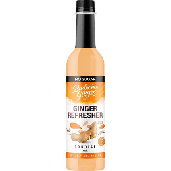 Buderim Ginger Ginger Refresher No Sugar Cordial 750ml Online Sale