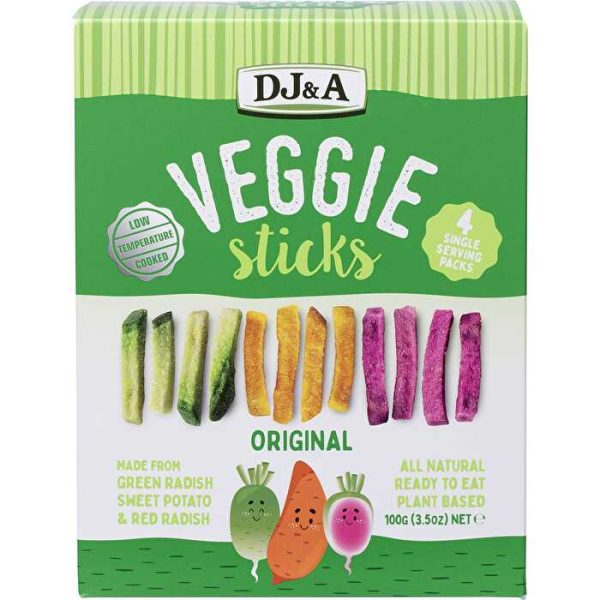 Dj&a Veggie Sticks Original Multi Pack 4x25g For Cheap