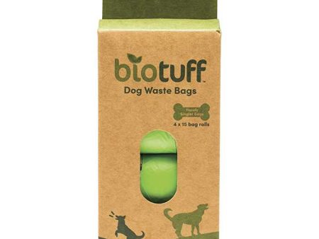 Biotuff Dog Waste Bags Refill 4 x 15 Bag Rolls 60pk Hot on Sale