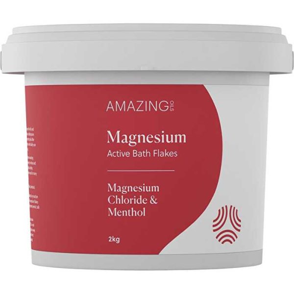 Amazing Oils Magnesium Active Bath Flakes Mag Chloride & Menthol 2kg Sale