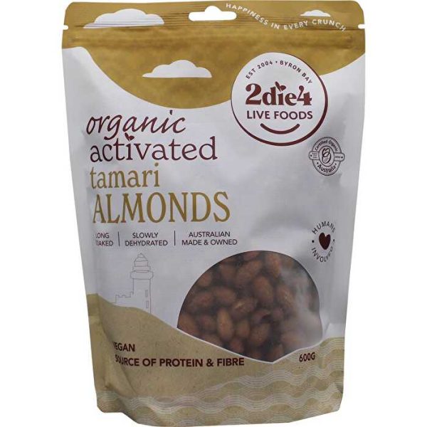 2die4 Live Foods Organic Activated Tamari Almonds 600g Online Sale