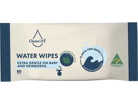 Cleanlife Water Plastic Free Wipes Extra Gentle Baby and Newborns 80pk Online Sale