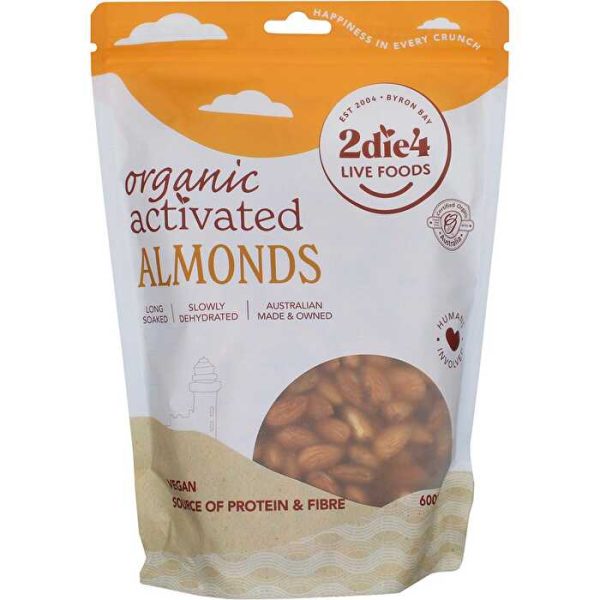 2die4 Live Foods Organic Activated Almonds 600g Hot on Sale