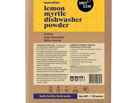 Simply Clean Dishwasher Powder Lemon Myrtle 5kg Hot on Sale