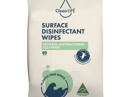 Cleanlife Disinfectant Plastic Free Wipes General Cleaning 80pk Online