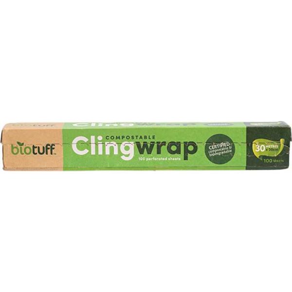 Biotuff Compostable Cling Wrap 100 x 30cm Sheets 30m For Discount