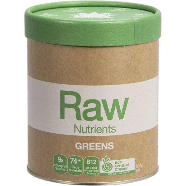 Amazonia Raw Nutrients Organic Greens 300g For Sale