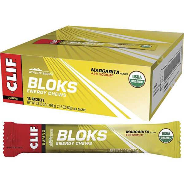 Clif Bloks Energy Chews Margarita 150mg Sodium 18x60g Sale