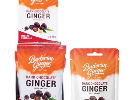 Buderim Ginger Dark Chocolate Ginger Zesty and Rich 12x40g Cheap