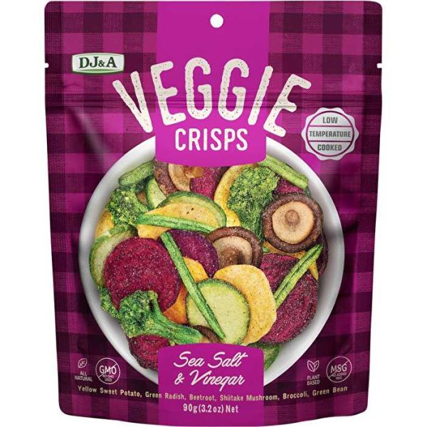 Dj&a Veggie Crisps Sea Salt & Vinegar 9x90g Cheap