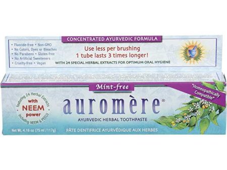 Auromere Toothpaste Ayurvedic Mint Free Fluoride Free 6x117g Online Sale