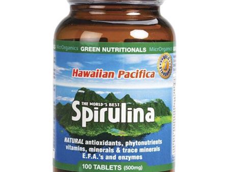 Green Nutritionals Hawaiian Pacifica Spirulina Tablets 500mg 100 Tabs Hot on Sale