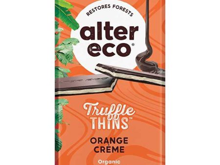 Alter Eco Chocolate Organic Orange Creme Dark Truffle Thins 12x84g Hot on Sale