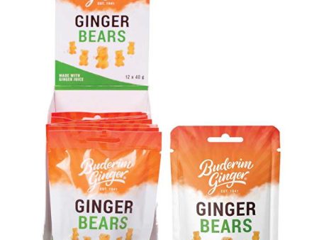 Buderim Ginger Ginger Bears 12x40g For Cheap