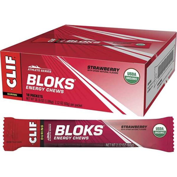 Clif Bloks Energy Chews Strawberry 18x60g Fashion