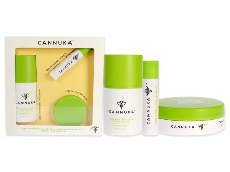 Cannuka Hydrating Face Kit by Cannuka for Women - 3 Pc Kit 1.6 oz Harmonizing Face Cream, 0.17 oz Calming Eye Balm, 0.15 oz Hydrating Lip Balm Discount