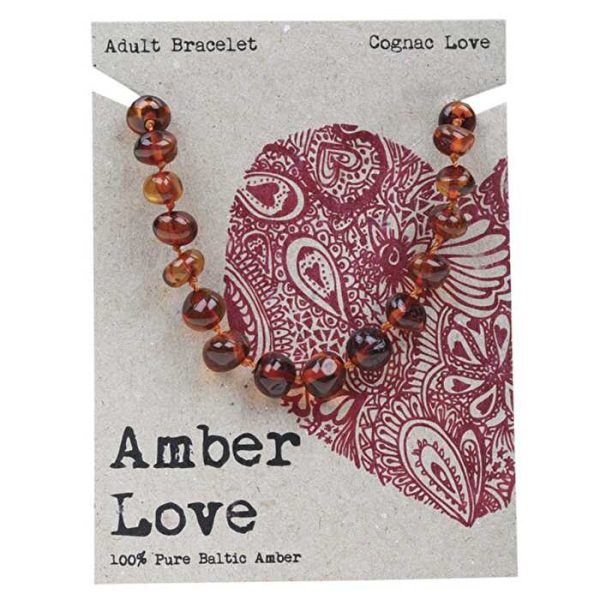 Amber Love Adult s Bracelet 100% Baltic Amber Cognac 20cm Hot on Sale