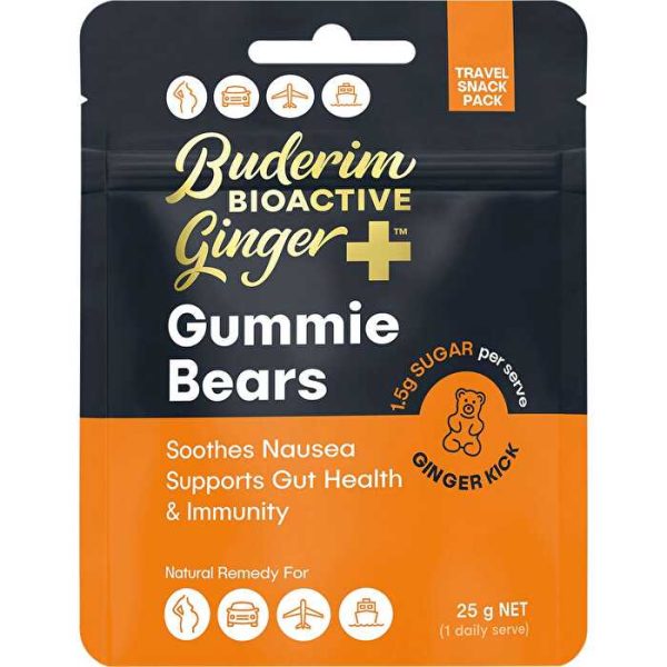 Buderim Ginger BioActive+ Gummie Bears 25g Online