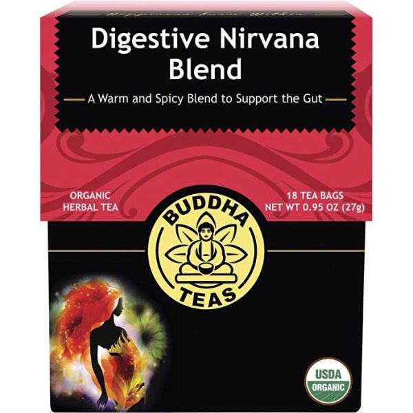 Buddha Teas Organic Herbal Tea Bags Digestive Nirvana Blend 18pk For Cheap