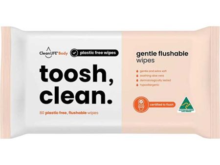 Cleanlife Toosh Clean Flushable Plastic Free Wipes 80pk Cheap