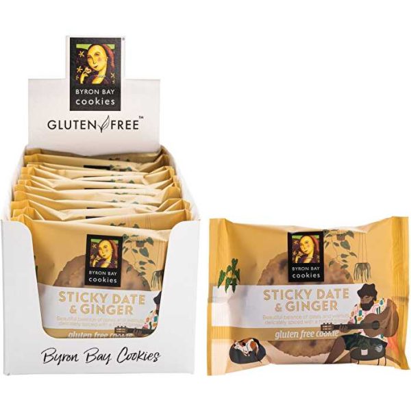 Byron Bay Cookies Gluten Free Cookies Sticky Date & Ginger 12x60g Supply