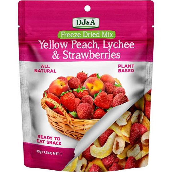 Dj&a Freeze Dried Yellow Peach, Lychee & Strawberries 10x35g Online