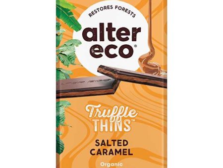 Alter Eco Chocolate Organic Salted Caramel Dark Truffle Thins 12x84g Hot on Sale