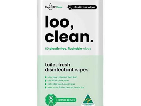 Cleanlife Loo Clean Flushable Plastic Free Wipes 60pk Online Hot Sale