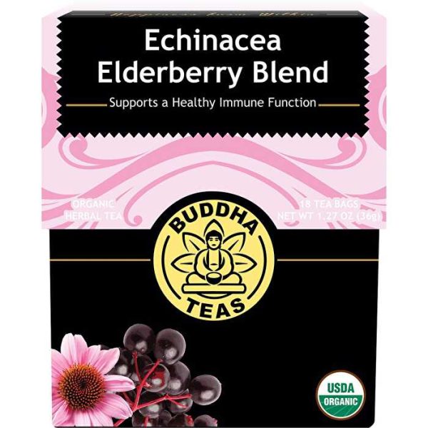 Buddha Teas Organic Herbal Tea Bags Echinacea Elderberry Blend 18pk Hot on Sale