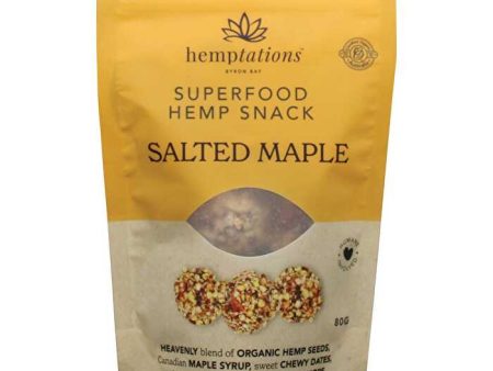 2die4 Live Foods Hemptations Superfood Hemp Snack Salted Maple 80g For Cheap