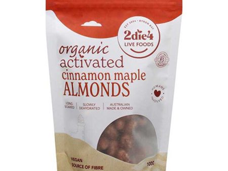 2die4 Live Foods Organic Activated Almonds Cinnamon Maple 100g Online now