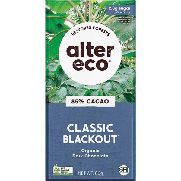 Alter Eco Chocolate Organic Dark Classic Blackout 12x80g Sale