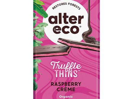 Alter Eco Chocolate Organic Raspberry Creme Dark Truffle Thins 12x84g For Cheap