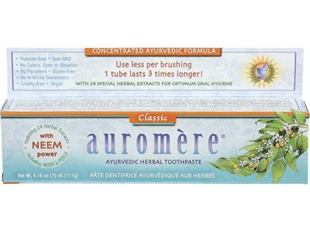 Auromere Toothpaste Ayurvedic Classic Licorice Fluoride Free 6x117g For Discount