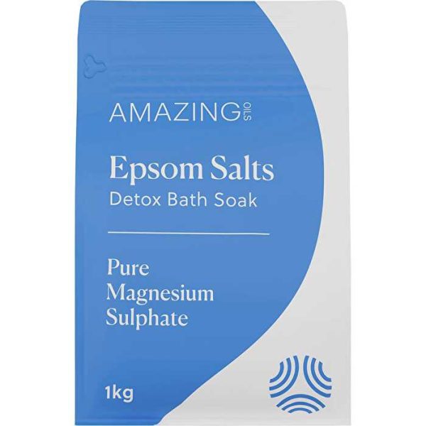 Amazing Oils Epsom Salts Detox Bath Soak Pure Magnesium Sulphate 1kg Discount