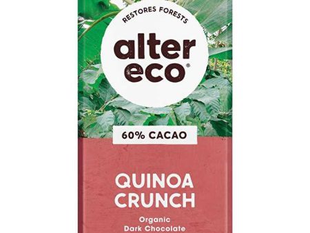 Alter Eco Chocolate Organic Dark Quinoa Crunch 12x80g Discount