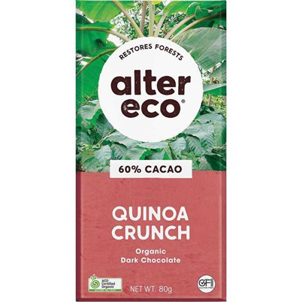 Alter Eco Chocolate Organic Dark Quinoa Crunch 12x80g Discount