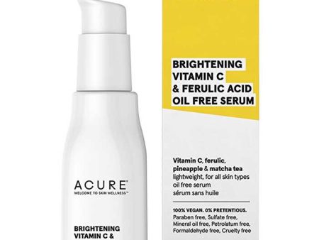 Acure Brightening Vit C & Ferulic Acid Oil Free Serum 30ml Hot on Sale